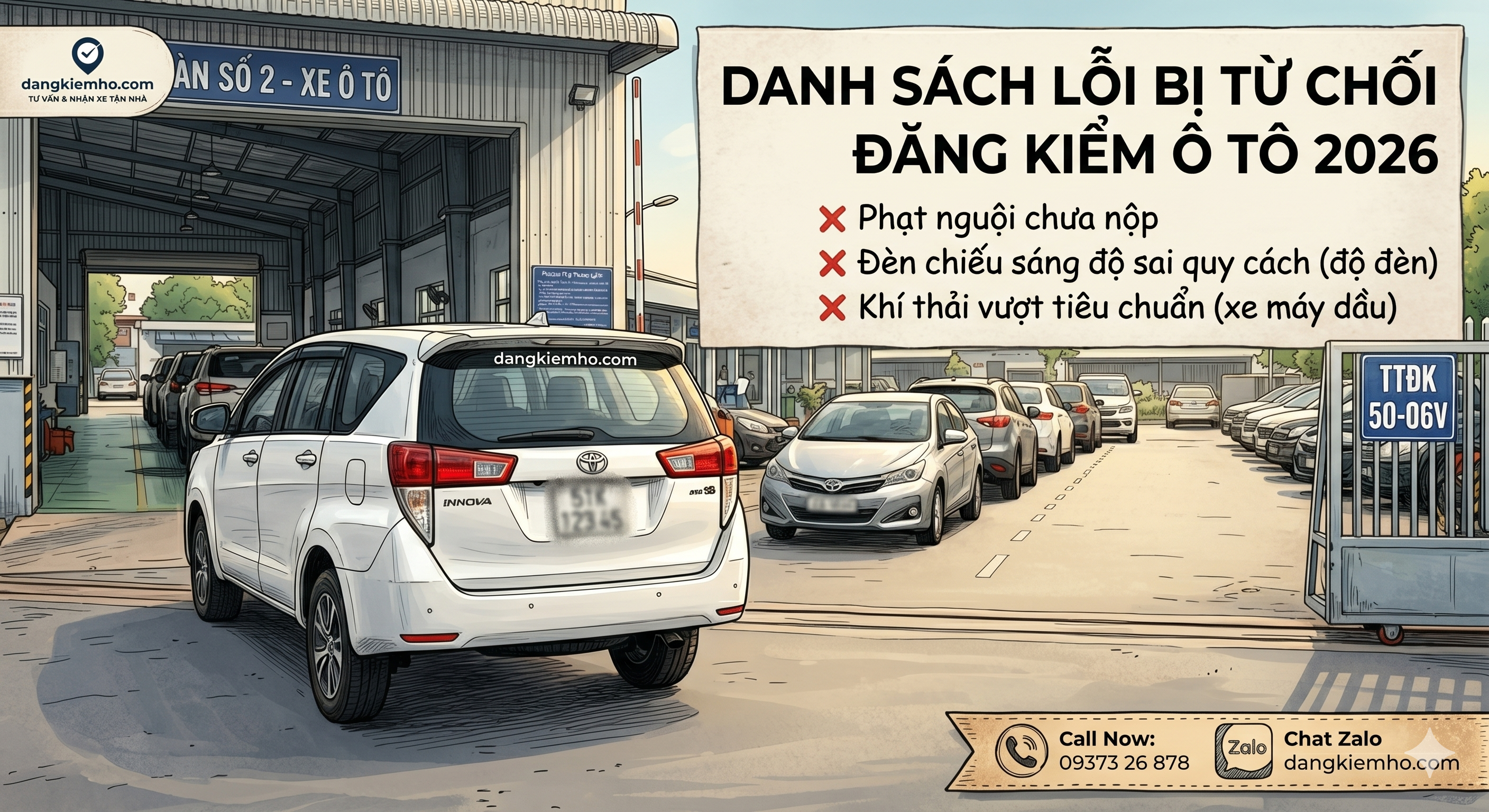 Các Lỗi Bị Từ Chối Đăng Kiểm Ô Tô Lớp 2026 & Cách Xử Lý Nhanh Tại Bình Tân – Bình Chánh – Quận 7